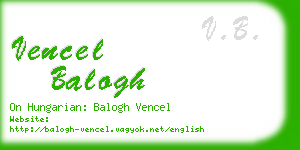 vencel balogh business card